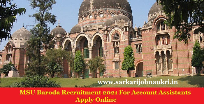 MSU Baroda Recruitment 2021 For Account Assistants Apply Online