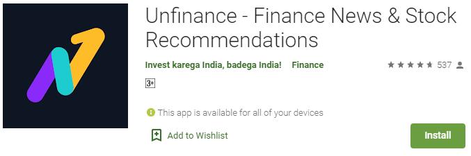 Unfinance Finance Mobile App- Finance News & Stock Recommendations